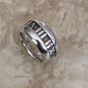 Tiffany?& Co Atlas Heavy Wide Sterling Silver Band Ring